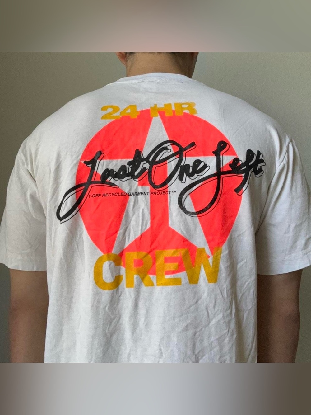Vintage 1990s Stafford "24 Hour Crew" Graphics White Single Stitched Tee